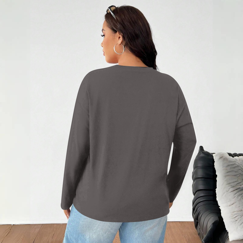Women's Oversized Long Sleeve Tee — Curved Hem, Sizes S to 3XL, view 8