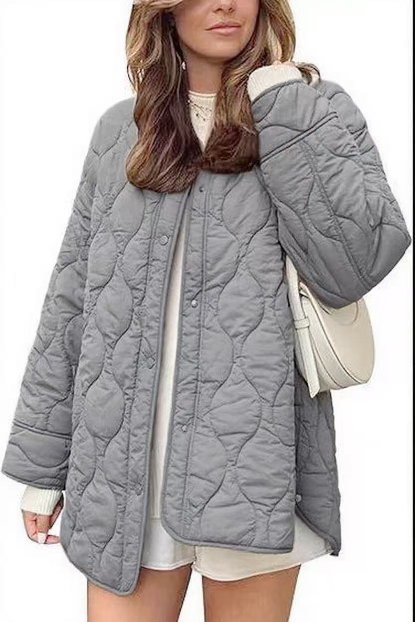 Loose-Fit Street Style Polyester Coat with Cotton Lining – Solid Colors, view 4
