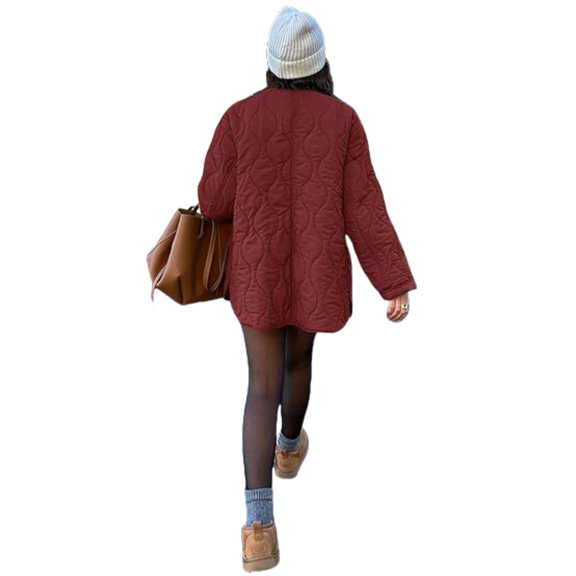 Loose-Fit Street Style Polyester Coat with Cotton Lining – Solid Colors, view 8