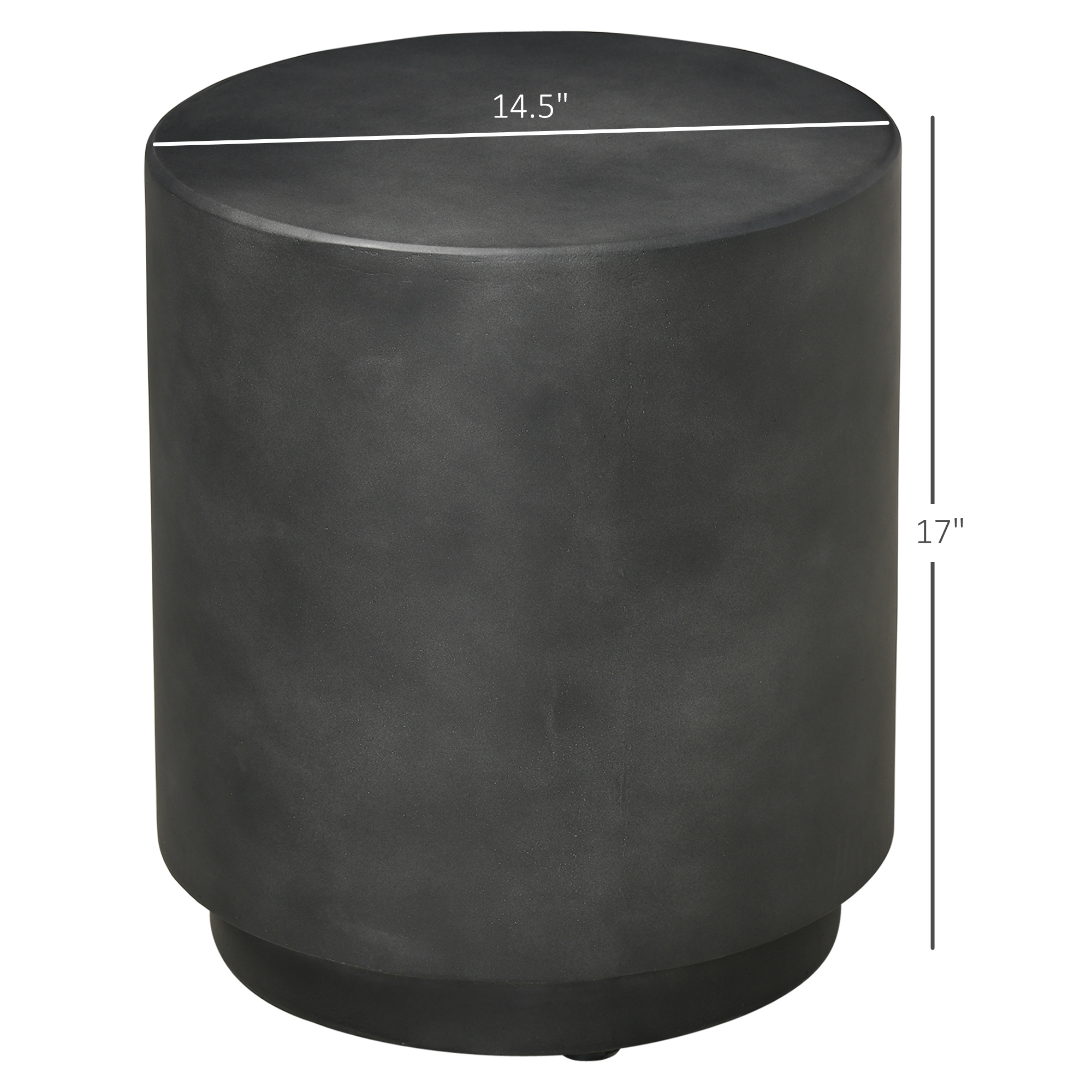 Round Concrete‑Look Side Table – Dark Gray, 14.5" Dia., 198 lb Capacity, view 4
