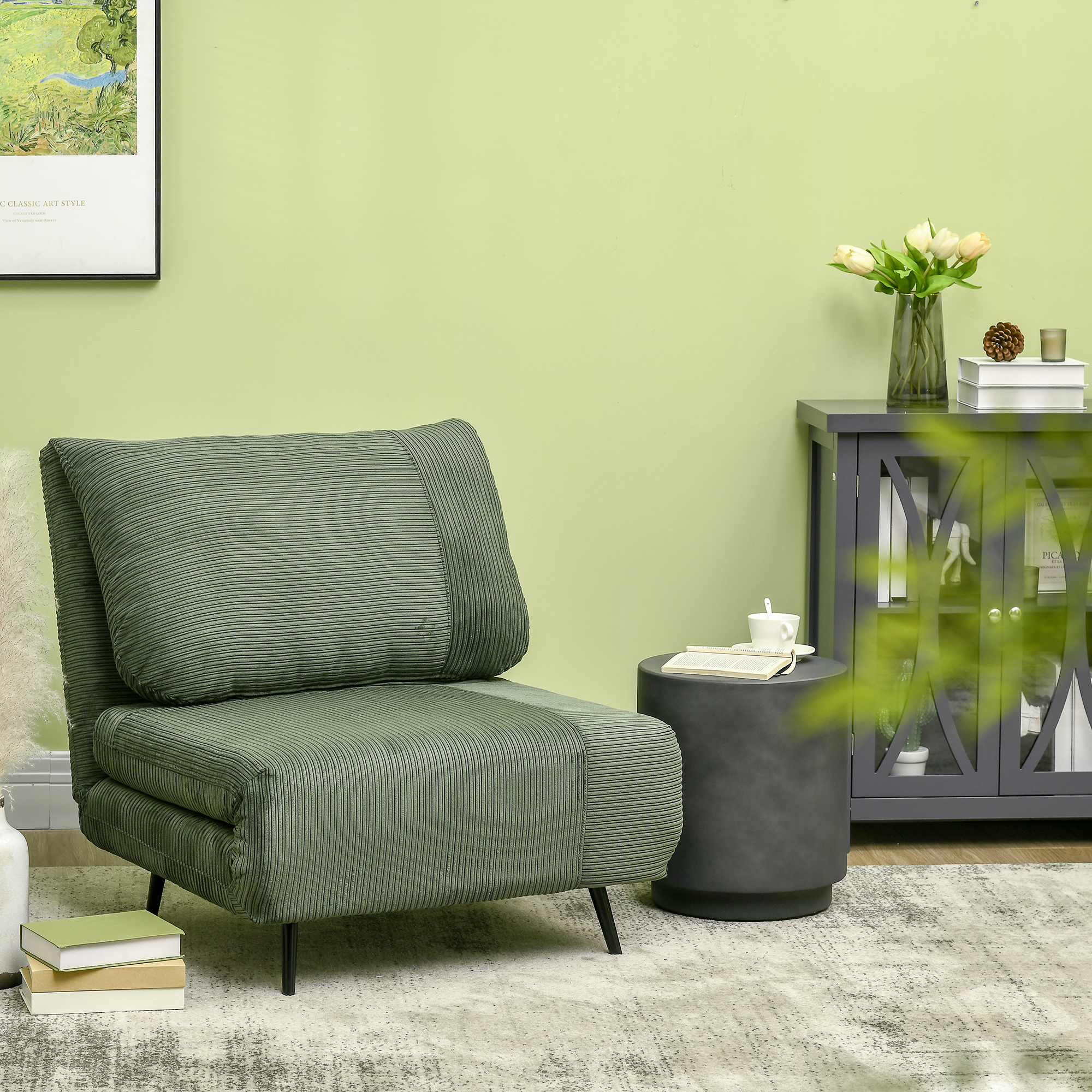 Round Concrete‑Look Side Table – Dark Gray, 14.5" Dia., 198 lb Capacity, view 2