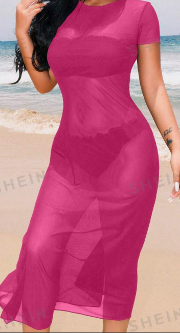 Breathable Sheer Overlay Dress – Effortless Beach‑to‑Bar Transition, view 2