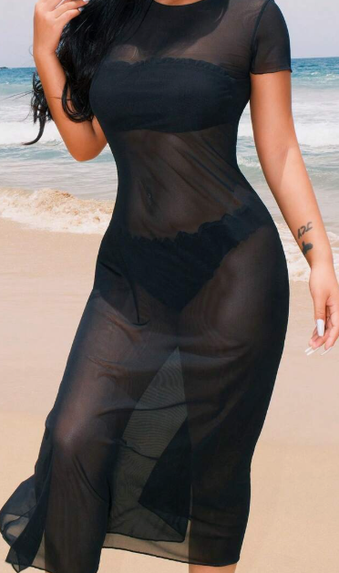 Breathable Sheer Overlay Dress – Effortless Beach‑to‑Bar Transition