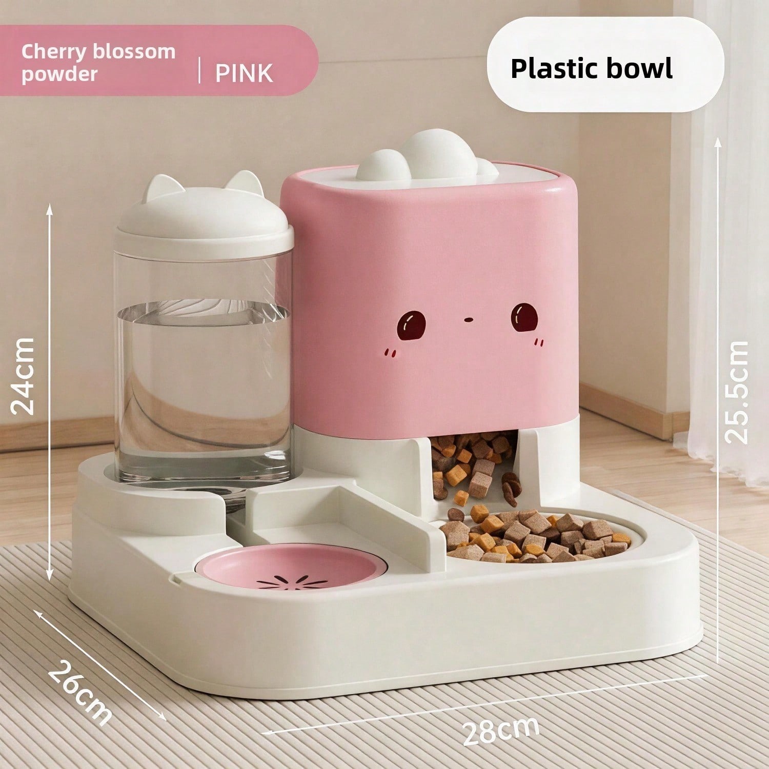 Automatic Pet Feeder & Water Dispenser – 2300 ml Food, 1000 ml Water, Gravity‑Refill, view 2