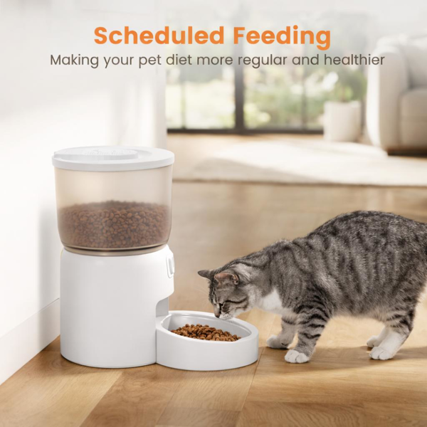 Smart Pet Feeder 3L Automatic Food Dispenser for Cats & Dogs – Wi‑Fi App Control, 10‑Day Capacity, Battery Backup, view 4