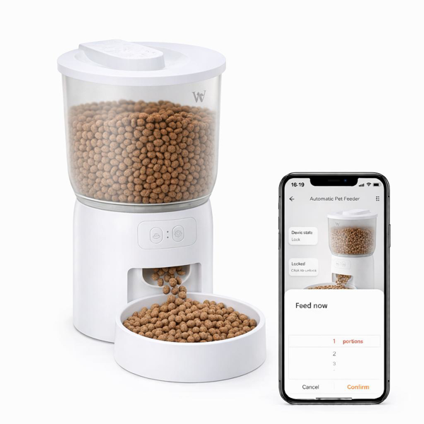 Smart Pet Feeder 3L Automatic Food Dispenser for Cats & Dogs – Wi‑Fi App Control, 10‑Day Capacity, Battery Backup, view 5