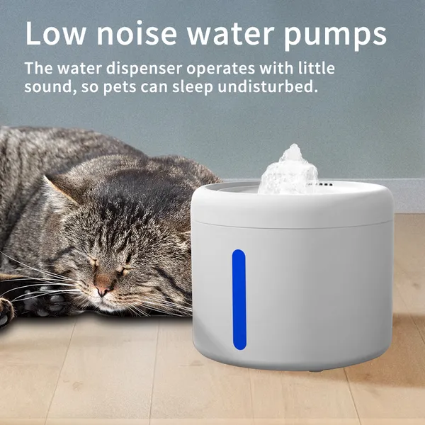 2500 ml USB Pet Water Fountain – Quiet Pump, Detachable Bowl, view 5