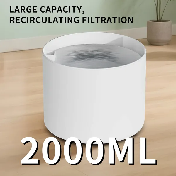 2500 ml USB Pet Water Fountain – Quiet Pump, Detachable Bowl, view 6