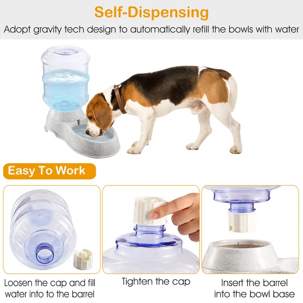 3.5L Gravity Pet Water Dispenser Large Capacity Self‑Refill