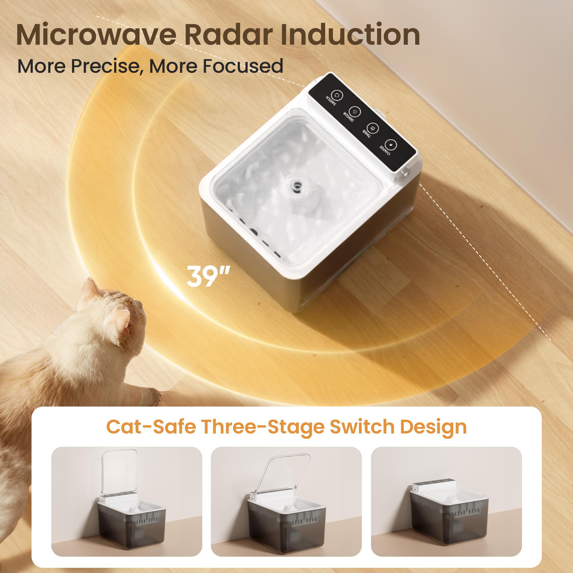 Automatic Radar‑Sensing Pet Water Fountain – 3 L USB‑C, IPX8