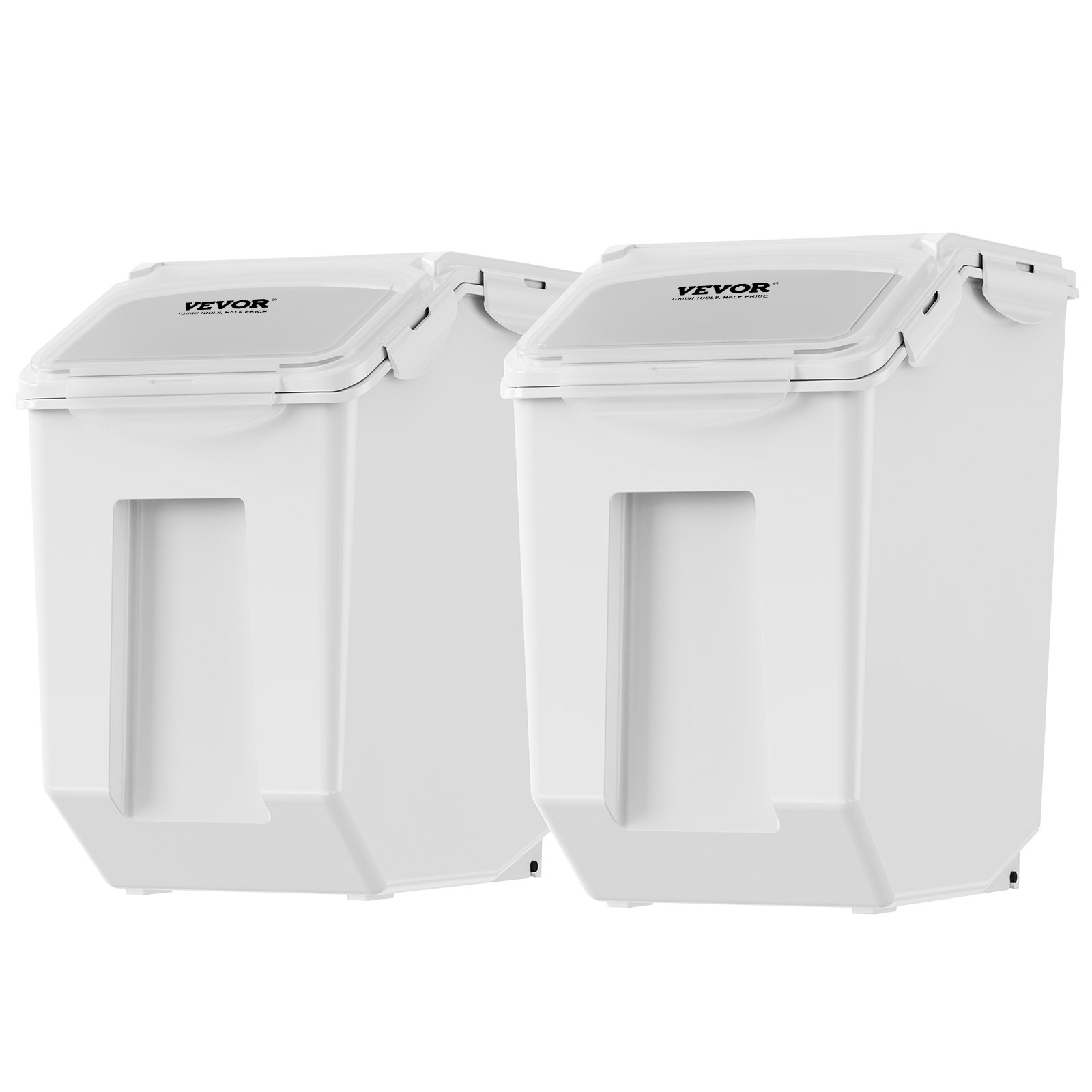 15L Dual Dispenser Bins with Measuring Cups, Airtight Lids & Casters, view 2