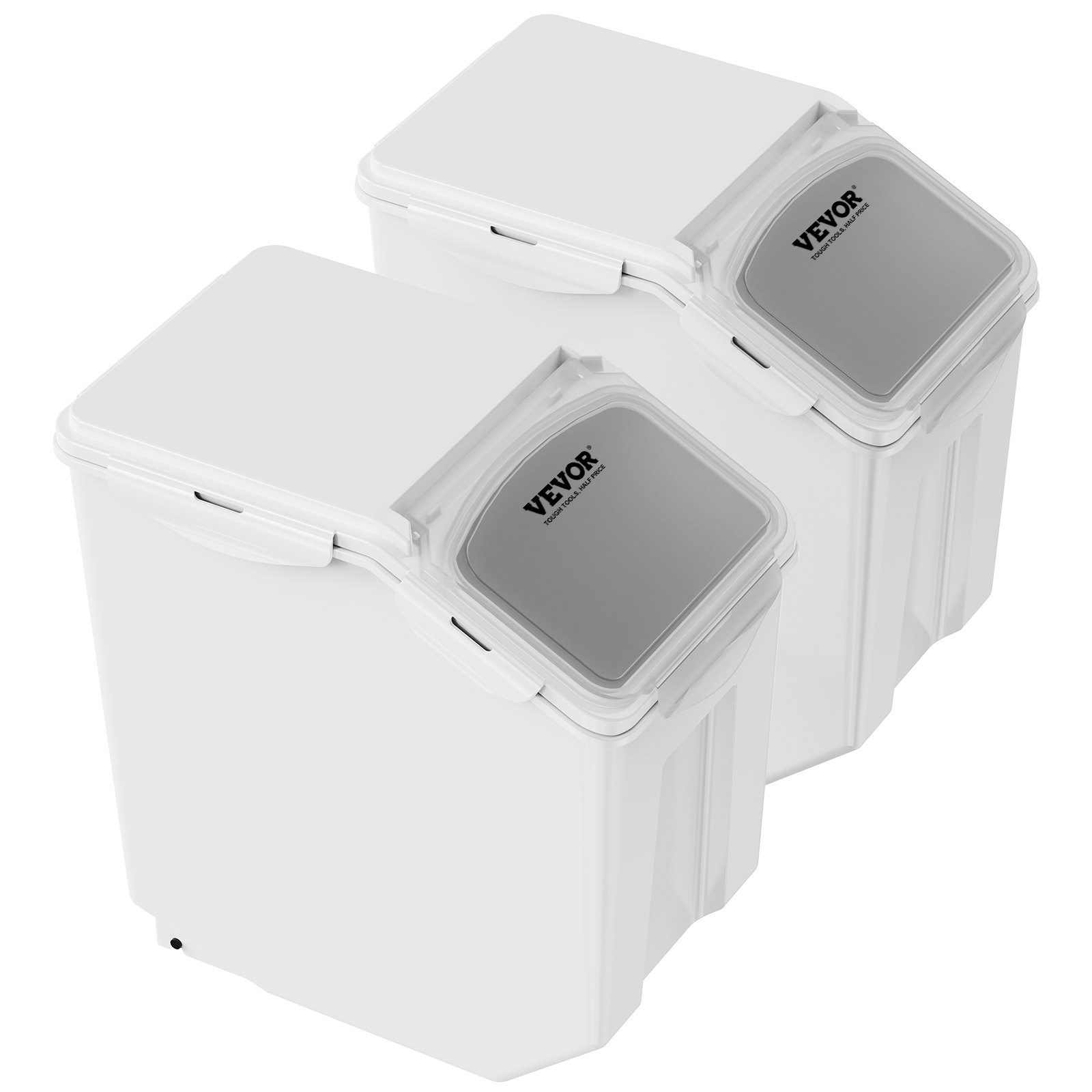 15L Dual Dispenser Bins with Measuring Cups, Airtight Lids & Casters, view 4