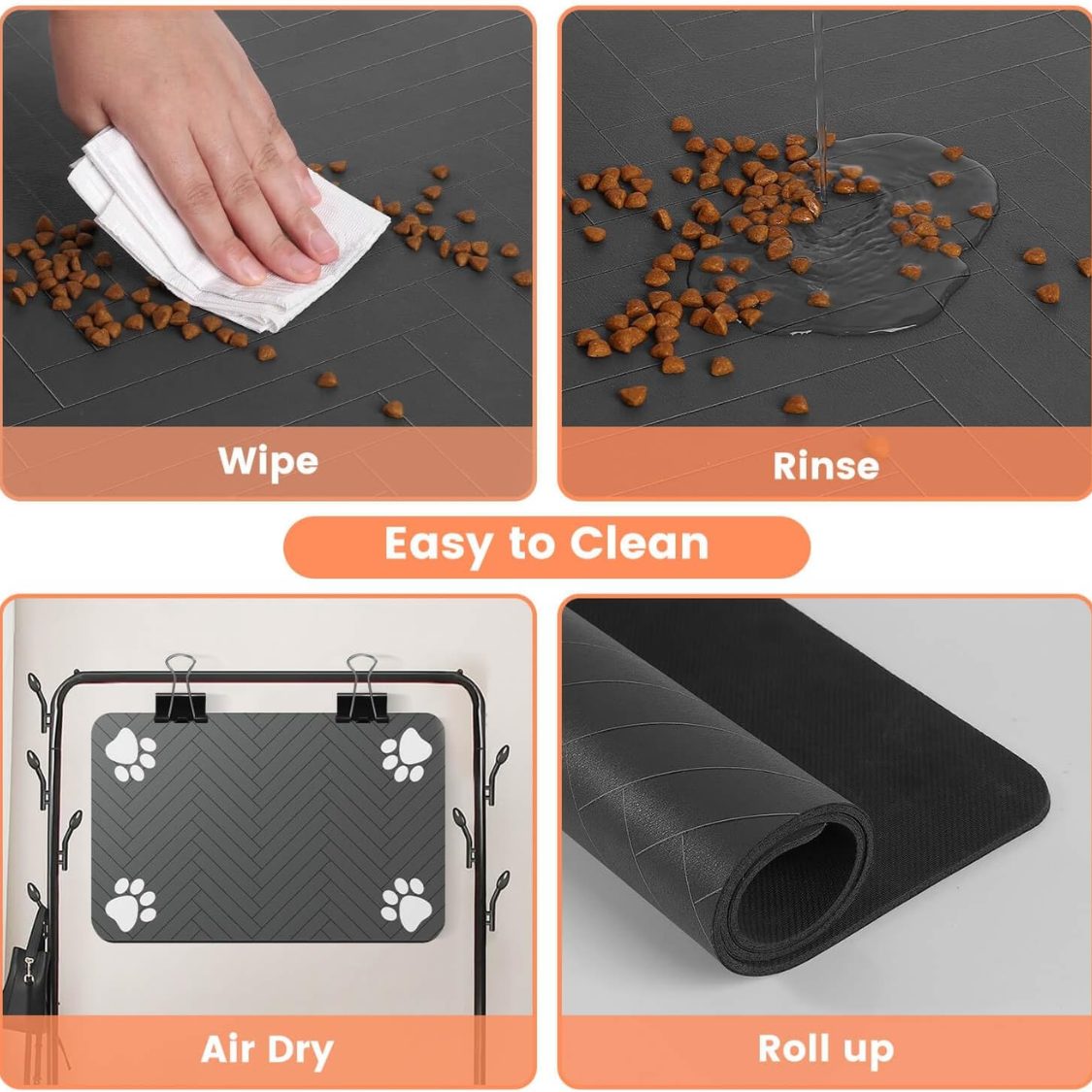 Pet Feeding Mat – Absorbent Surface, Waterproof Rubber Backing, Anti‑Slip, view 3