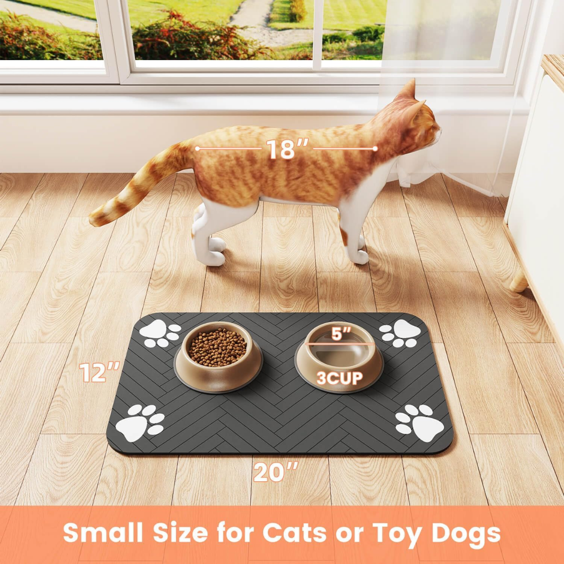Pet Feeding Mat – Absorbent Surface, Waterproof Rubber Backing, Anti‑Slip, view 5
