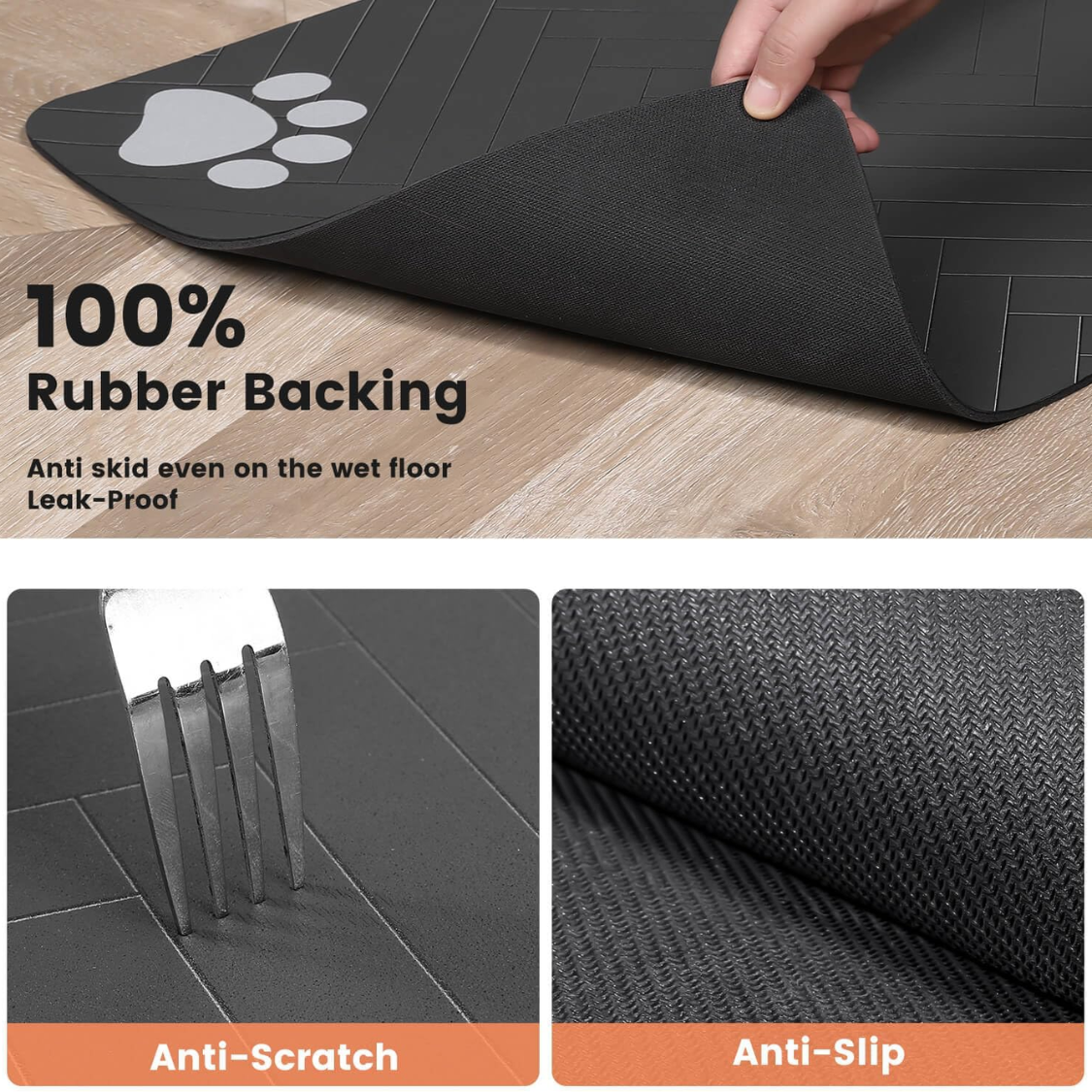 Pet Feeding Mat – Absorbent Surface, Waterproof Rubber Backing, Anti‑Slip, view 7