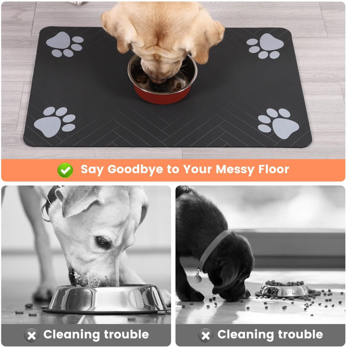 Pet Feeding Mat – Absorbent Surface, Waterproof Rubber Backing, Anti‑Slip, view 8