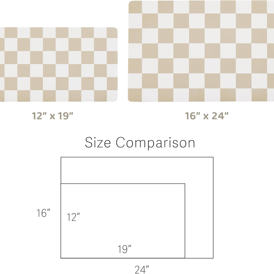 Dog Feeding Mat – Absorbent Vegan Leather, Non‑Slip Rubber Backing, Retro Khaki‑Beige Checkerboard, view 4
