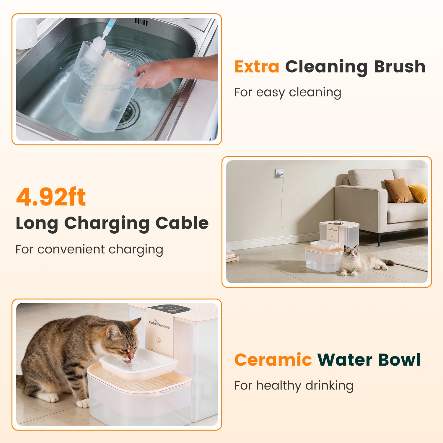 Cordless 4.5L Smart Pet Fountain – Dual‑Tank Filtration & Remote Control, view 2