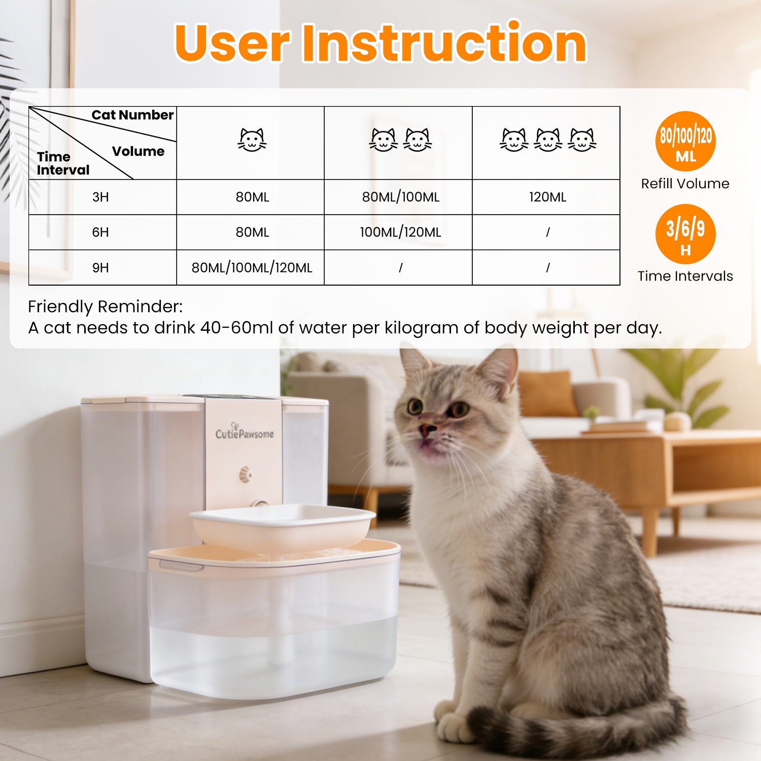 Cordless 4.5L Smart Pet Fountain – Dual‑Tank Filtration & Remote Control, view 3