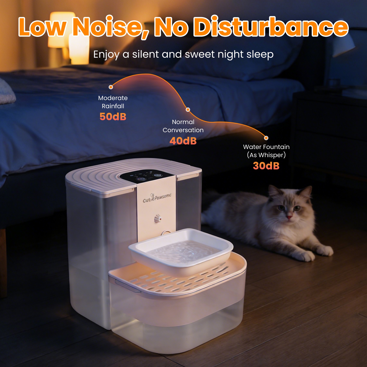 Cordless 4.5L Smart Pet Fountain – Dual‑Tank Filtration & Remote Control