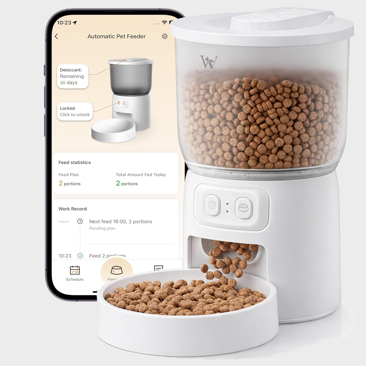 Wi‑Fi Automatic Cat Feeder – Dual Power Backup, 3.5 L Hopper, App‑Programmable 10 Meals/Day, view 5