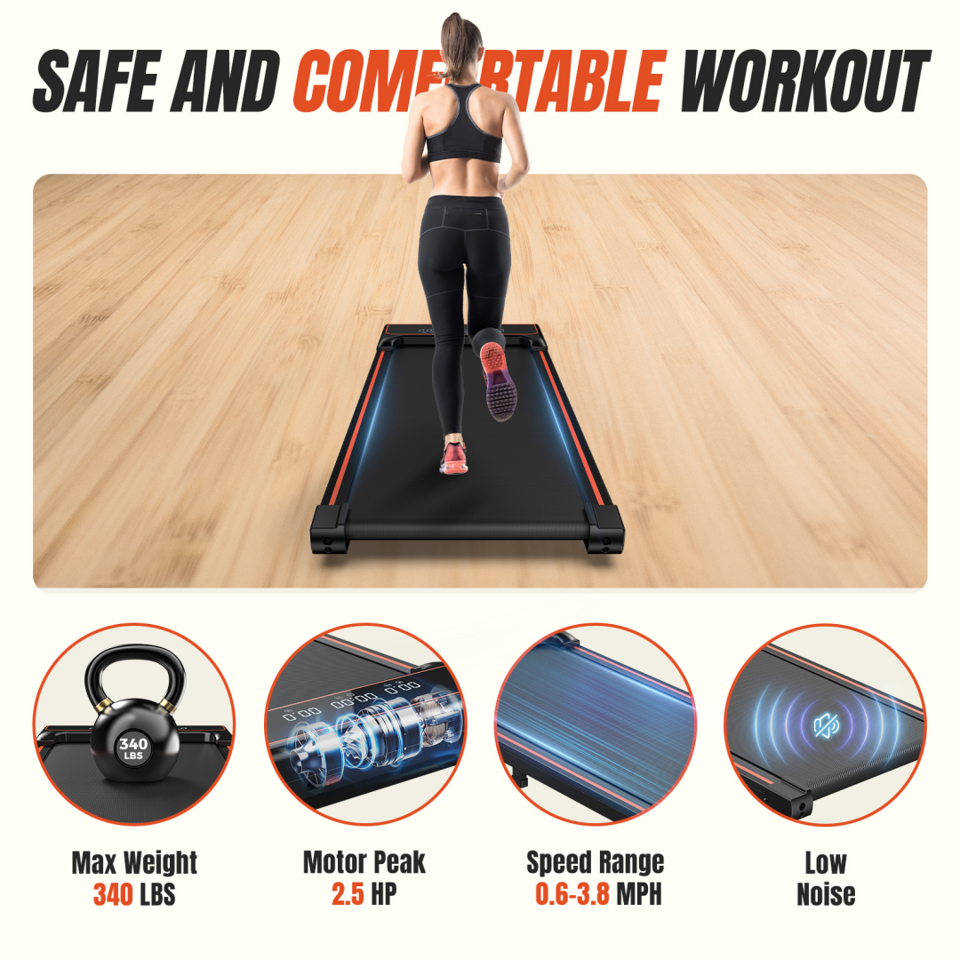 Compact Walking Pad Treadmill – Silent Motor, Adjustable Speed, Under‑Desk Fit