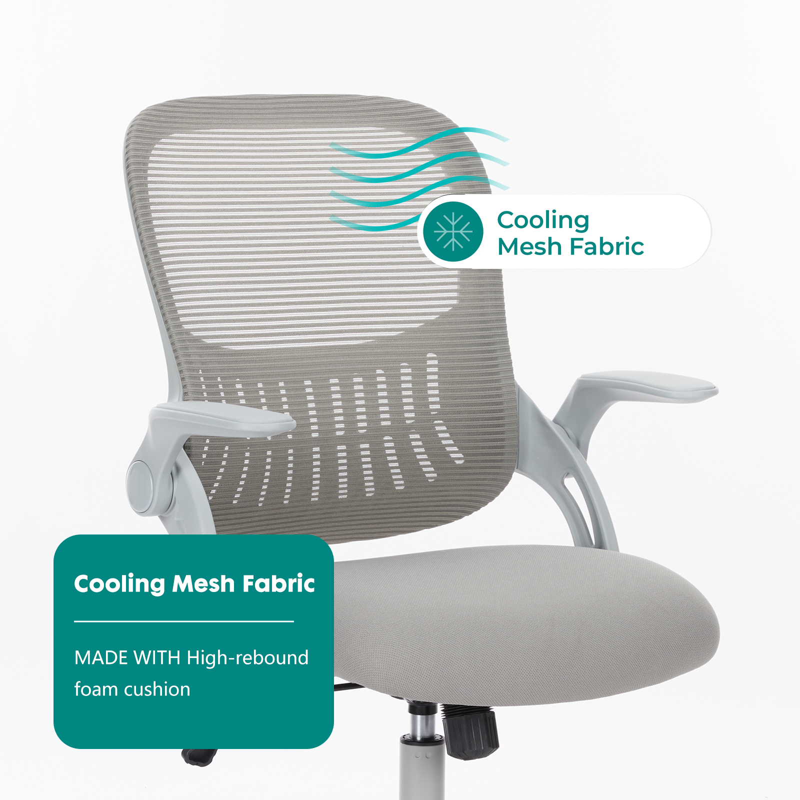 High Back Office Chair – Fixed or Adjustable Armrests/Handrail, view 8