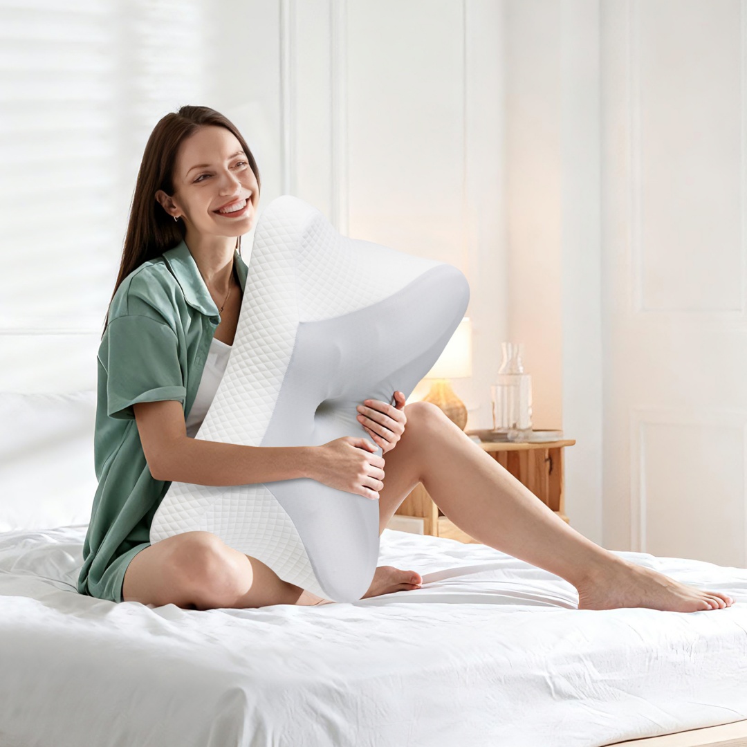 Contour Memory Foam Cervical Pillow — Dual Height, Arm Grooves, view 6