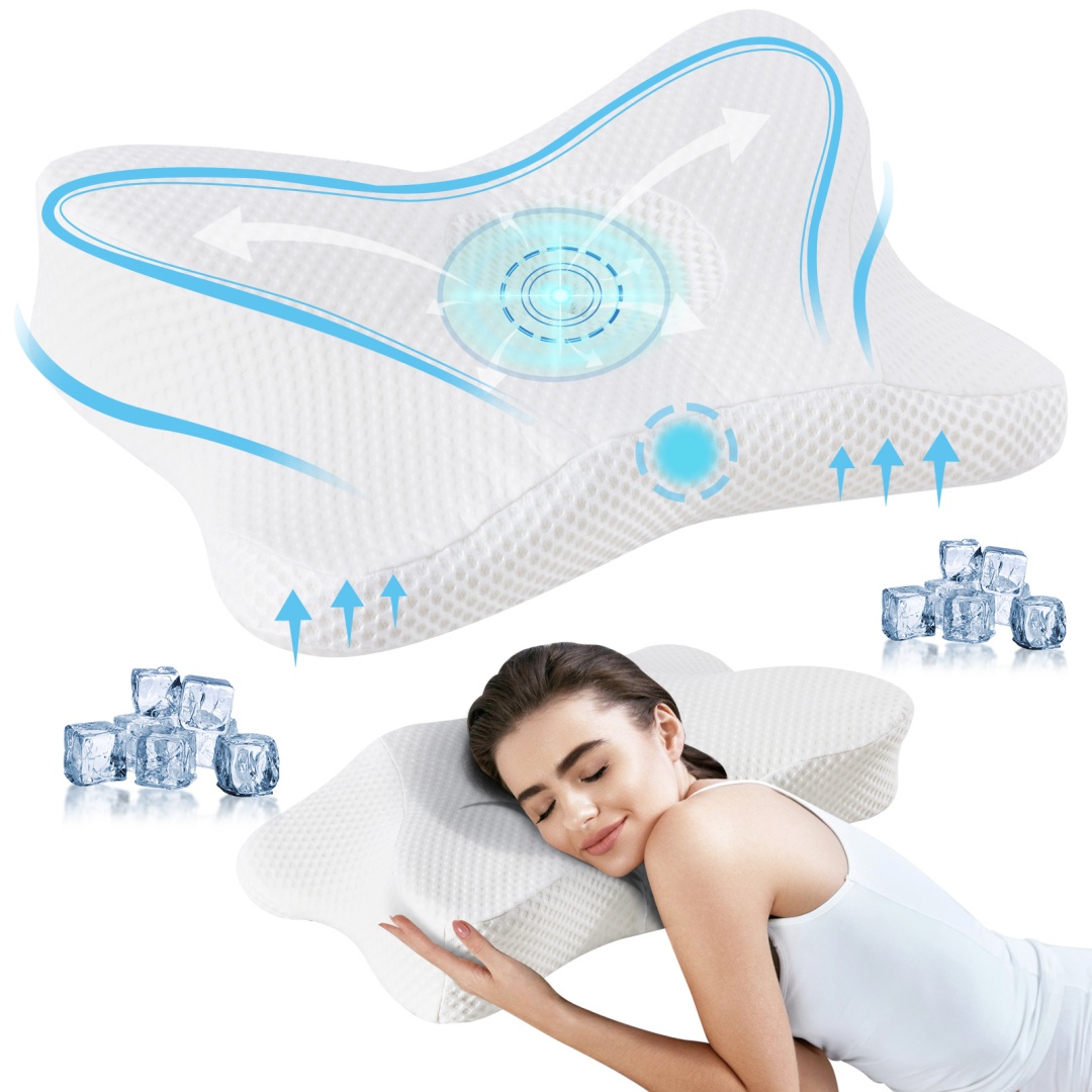 Contour Memory Foam Cervical Pillow — Dual Height, Arm Grooves, view 8