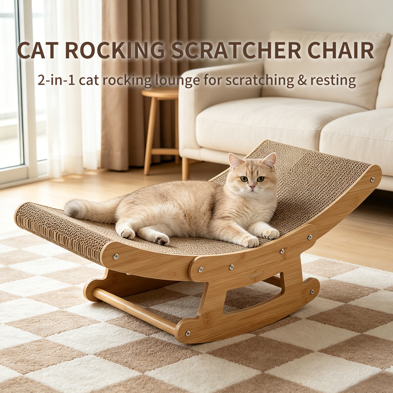 Compact Two‑In‑One Lounge and Scratcher Keeps Small Homes Clutter‑Free