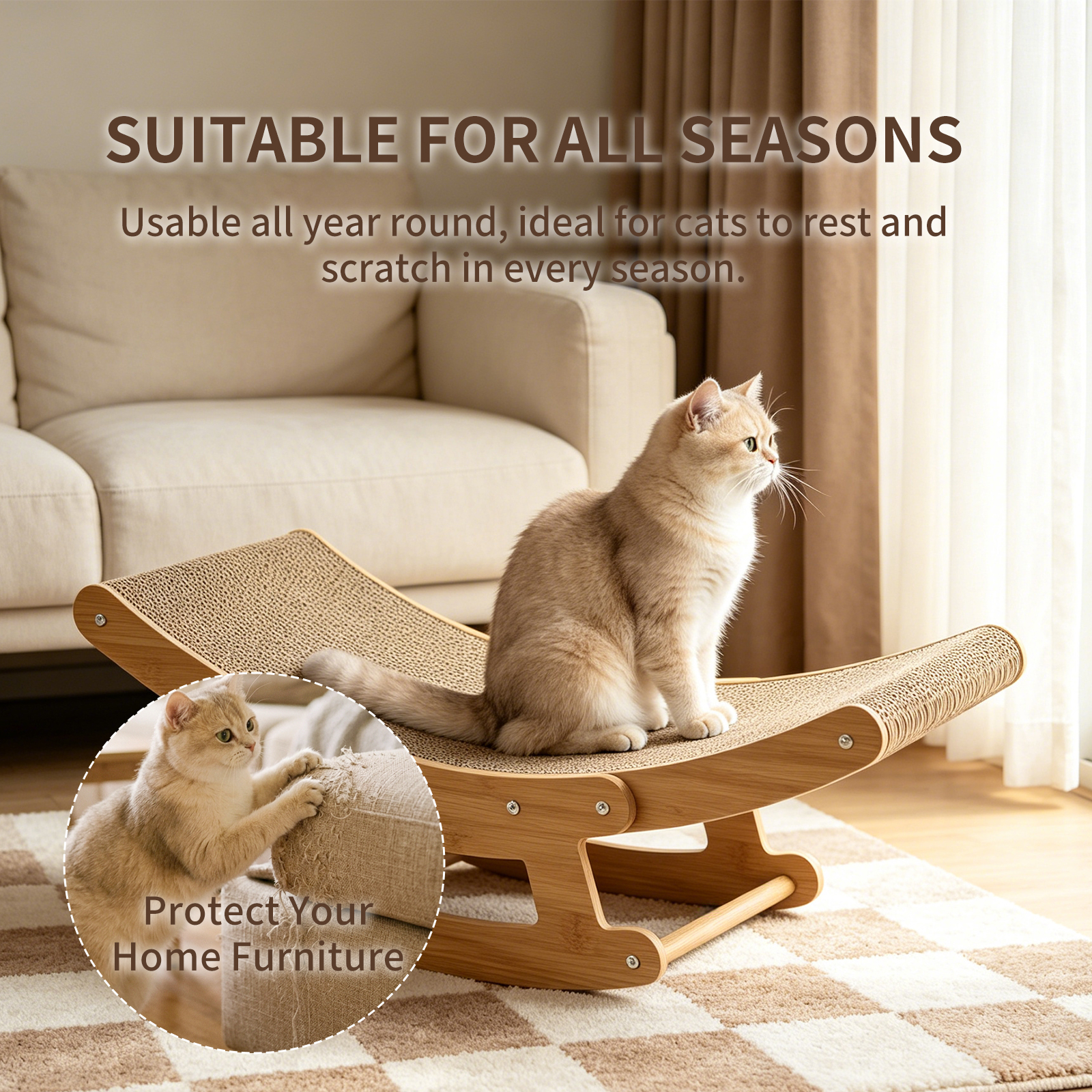 Compact Two‑In‑One Lounge and Scratcher Keeps Small Homes Clutter‑Free, view 5