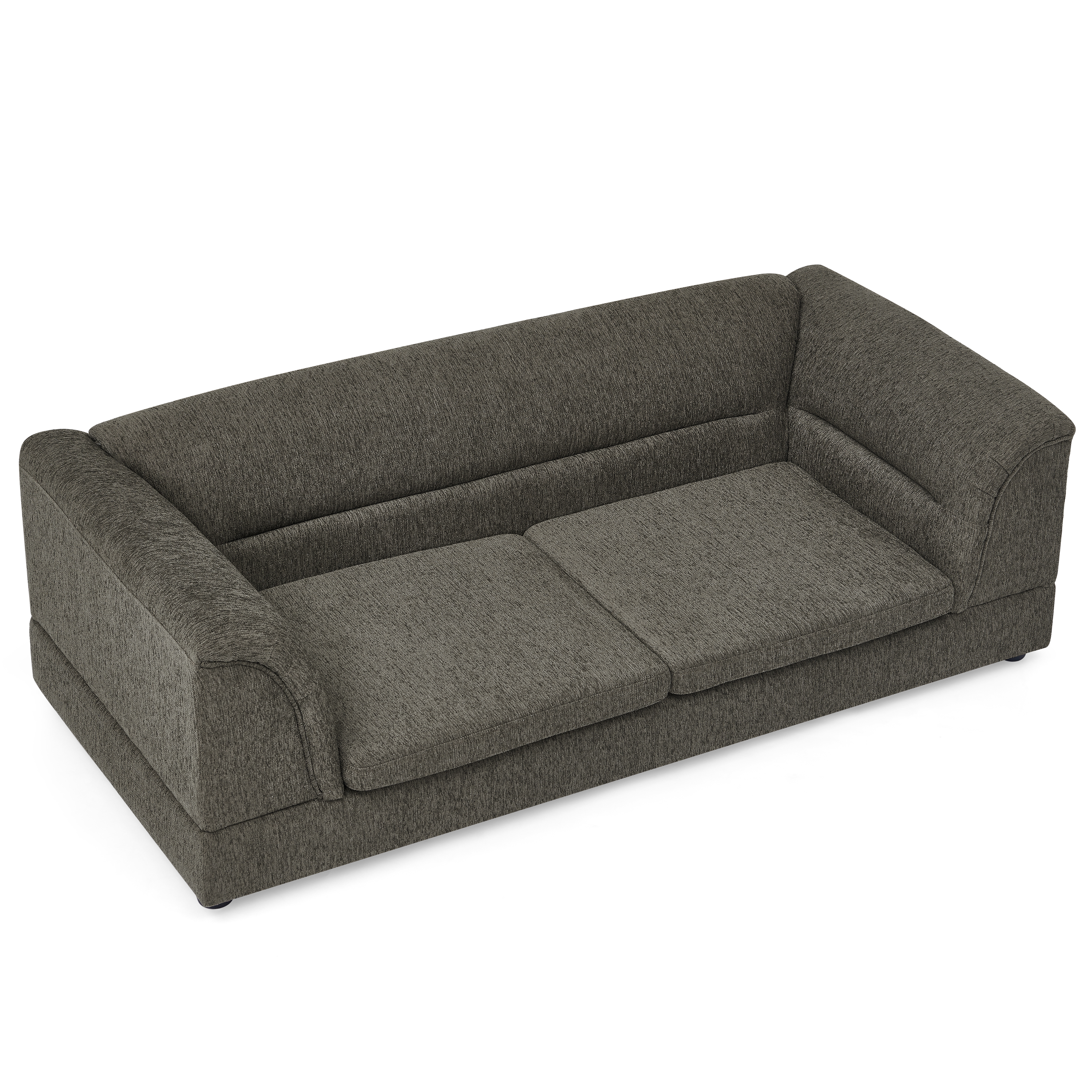 Dark Gray Oversized Pet Sofa with Raised Frame – 130 lb Capacity, Linen‑Look Fabric, view 5