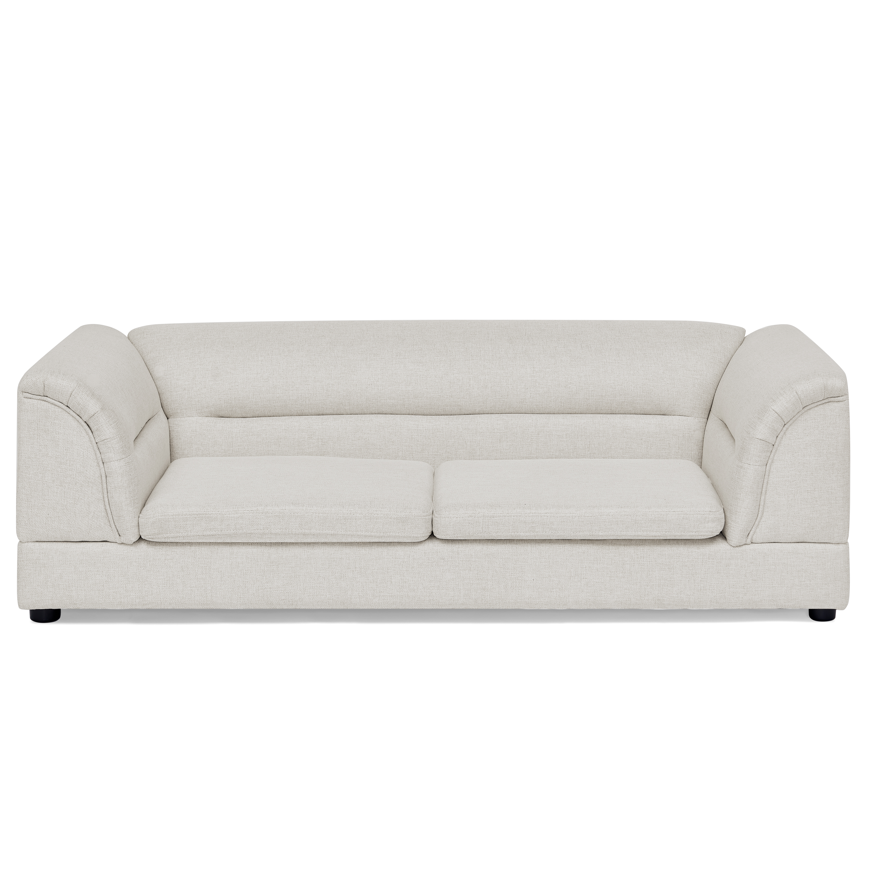 Oversized Raised Pet Sofa – Linen‑Look Curved Armrest Dog Couch – Beige, view 8