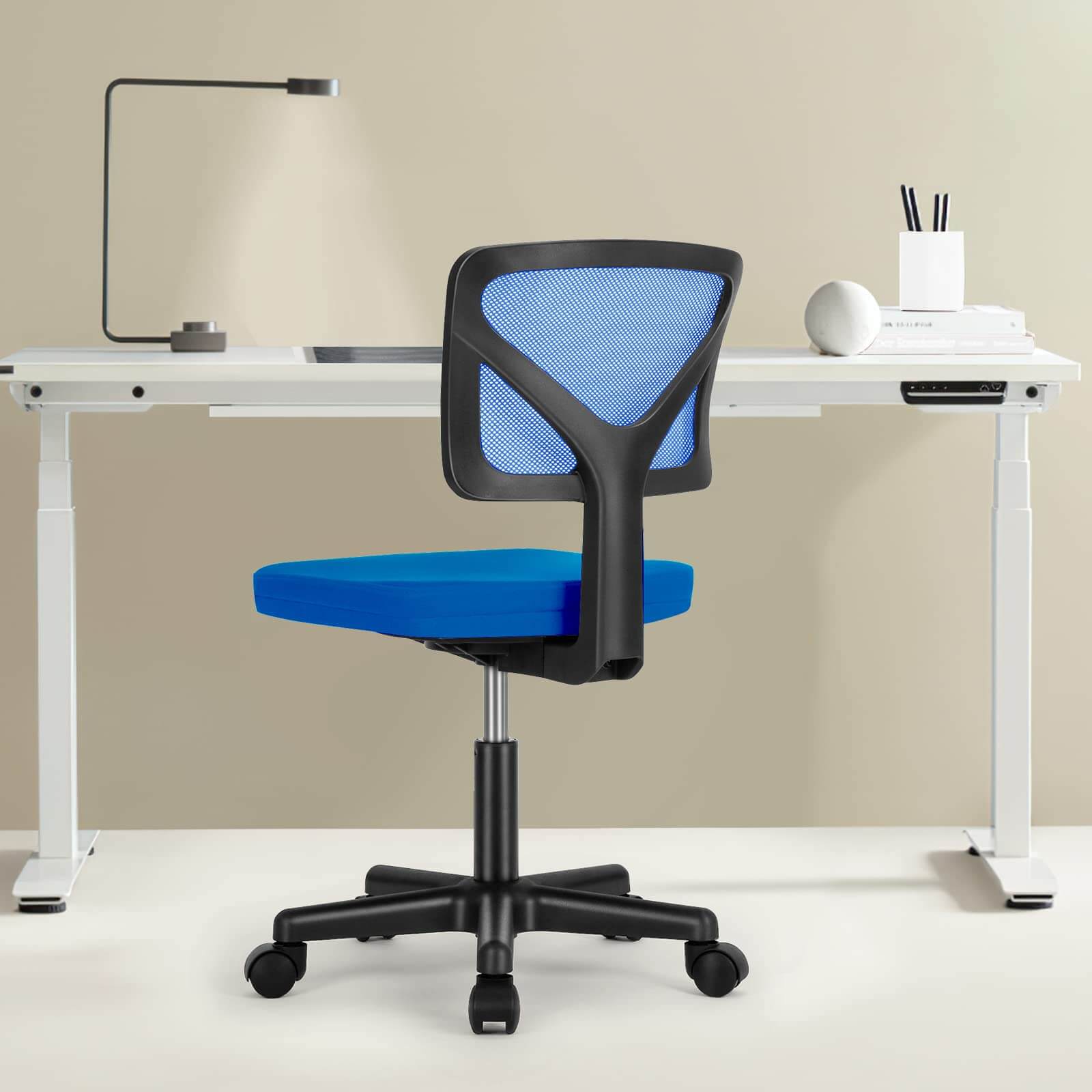 Compact Armless Mesh Office Chair – BIFMA‑Tested Base, Silent Casters, view 5