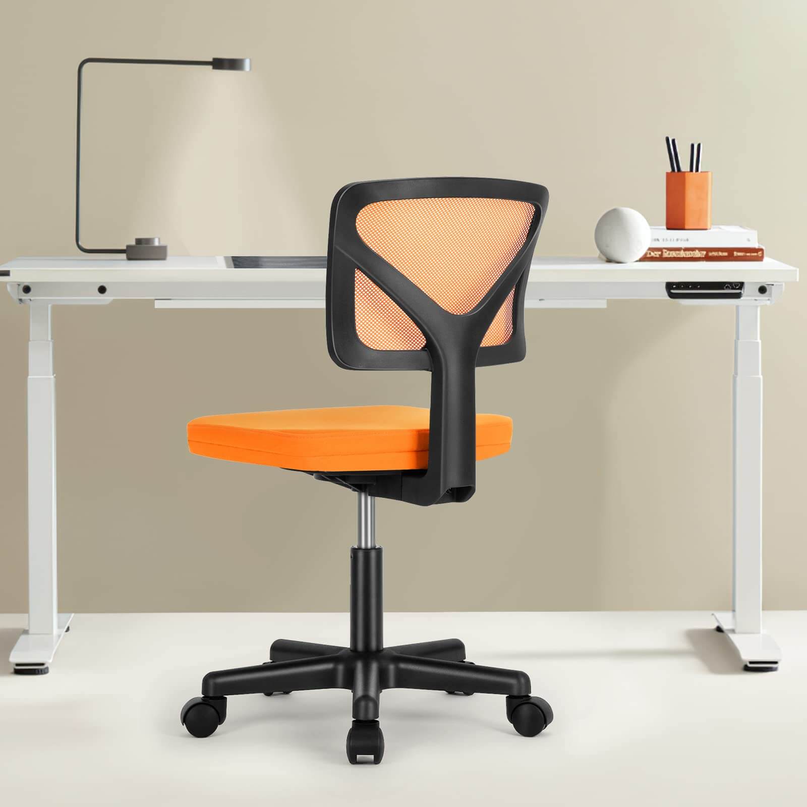 Compact Armless Mesh Office Chair – BIFMA‑Tested Base, Silent Casters, view 6