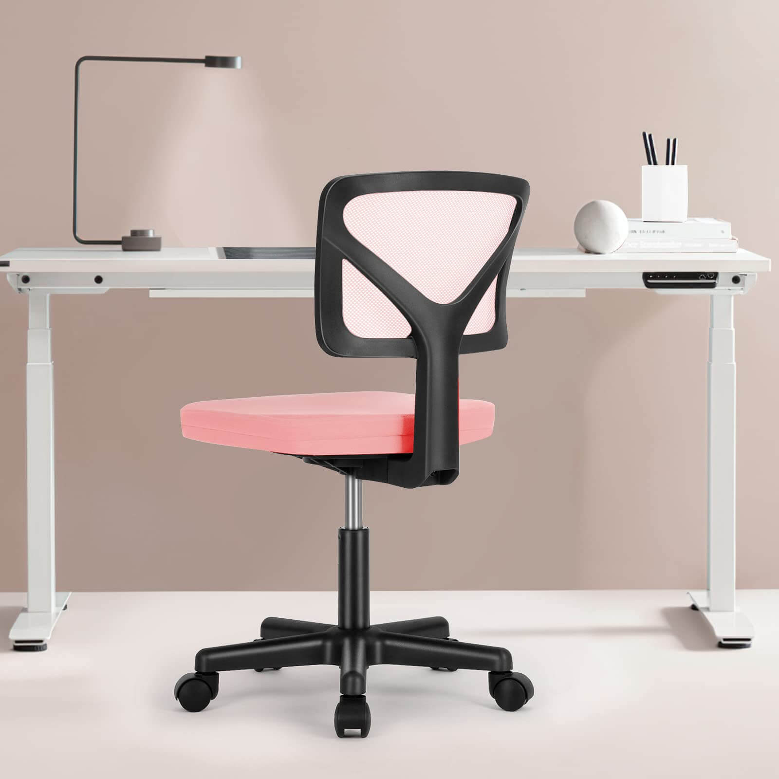 Compact Armless Mesh Office Chair – BIFMA‑Tested Base, Silent Casters, view 7