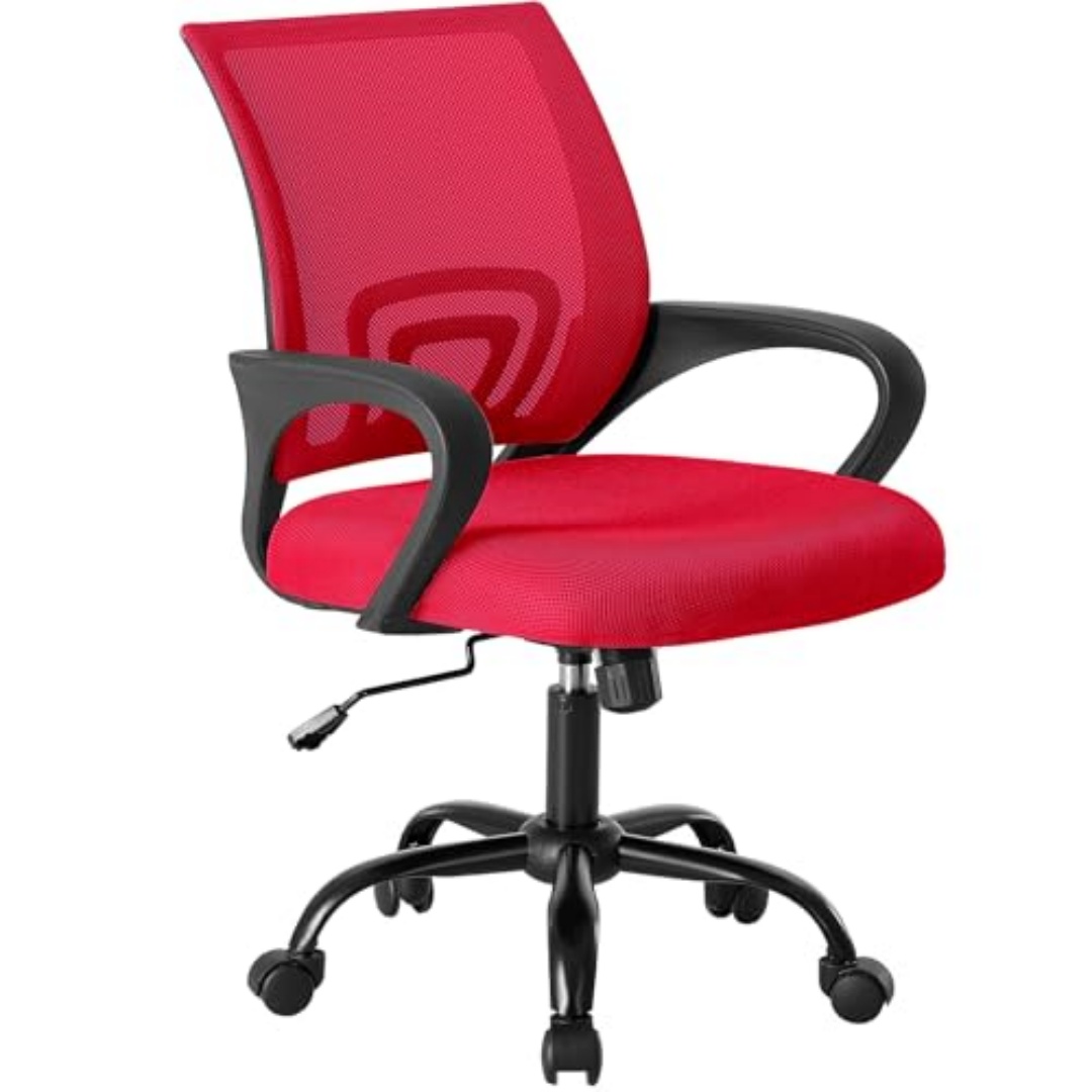 Waist‑Support Mesh  Chair with Tilt Recline, Height Adjust and Built‑In Storage - Home, Office