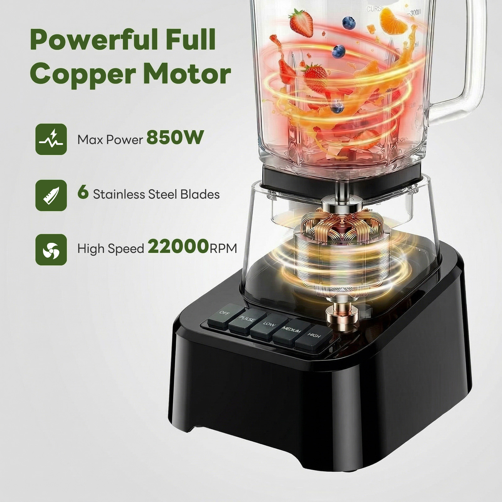 54‑Ounce Glass Ice Cream Blender – Full‑Size Capacity for Family‑Size Frozen Treats, view 3