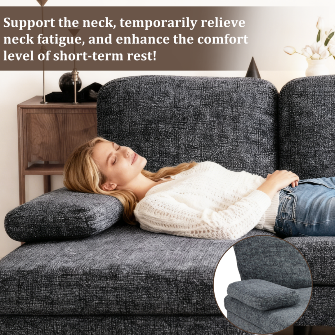 U‑Shaped 4‑Seat Chenille Sectional Sofa – Dark Grey, 100‑Inch Width, view 3
