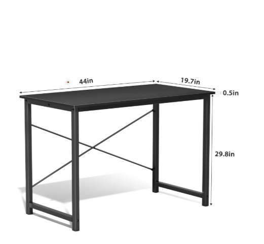 44‑Inch Compact Wooden Desk With Storage Bag, Headphone Hook & Easy‑Fit Design, view 3
