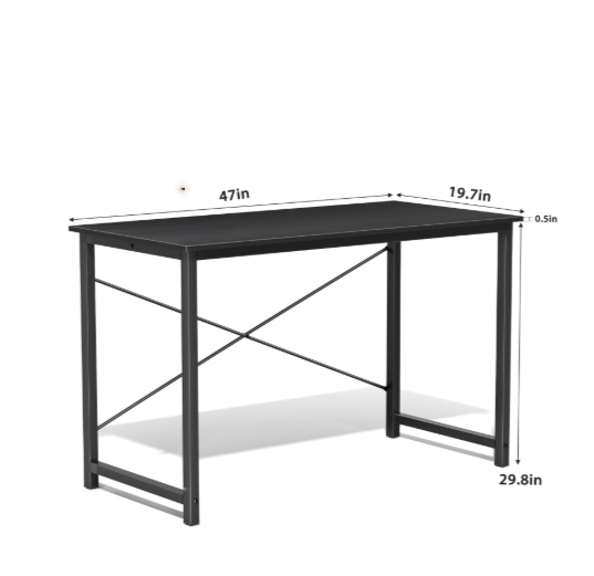 44‑Inch Compact Wooden Desk With Storage Bag, Headphone Hook & Easy‑Fit Design, view 8