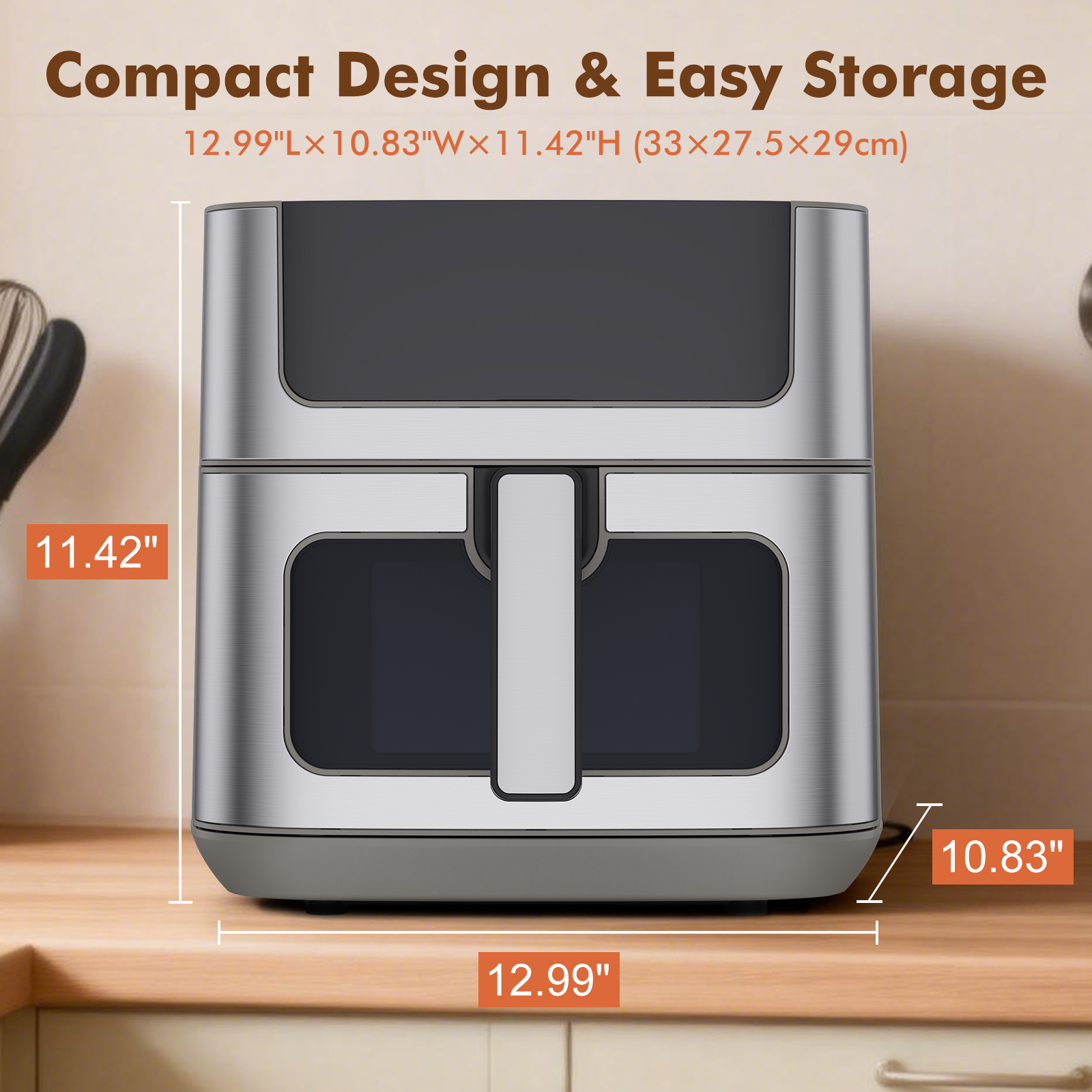6.34L Air Fryer With Viewing Window, 8 Presets & 90-Minute Timer, view 2