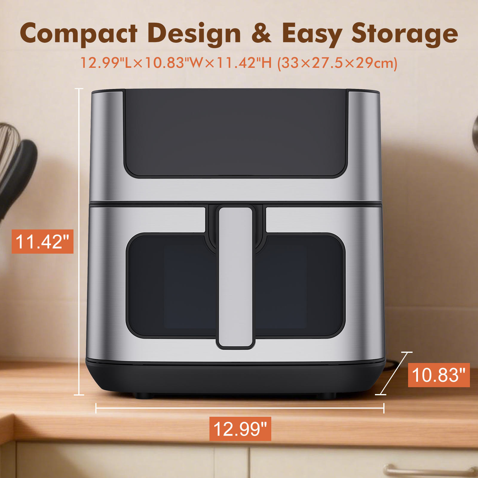 6.34L Air Fryer With Viewing Window, 8 Presets & 90-Minute Timer, view 3
