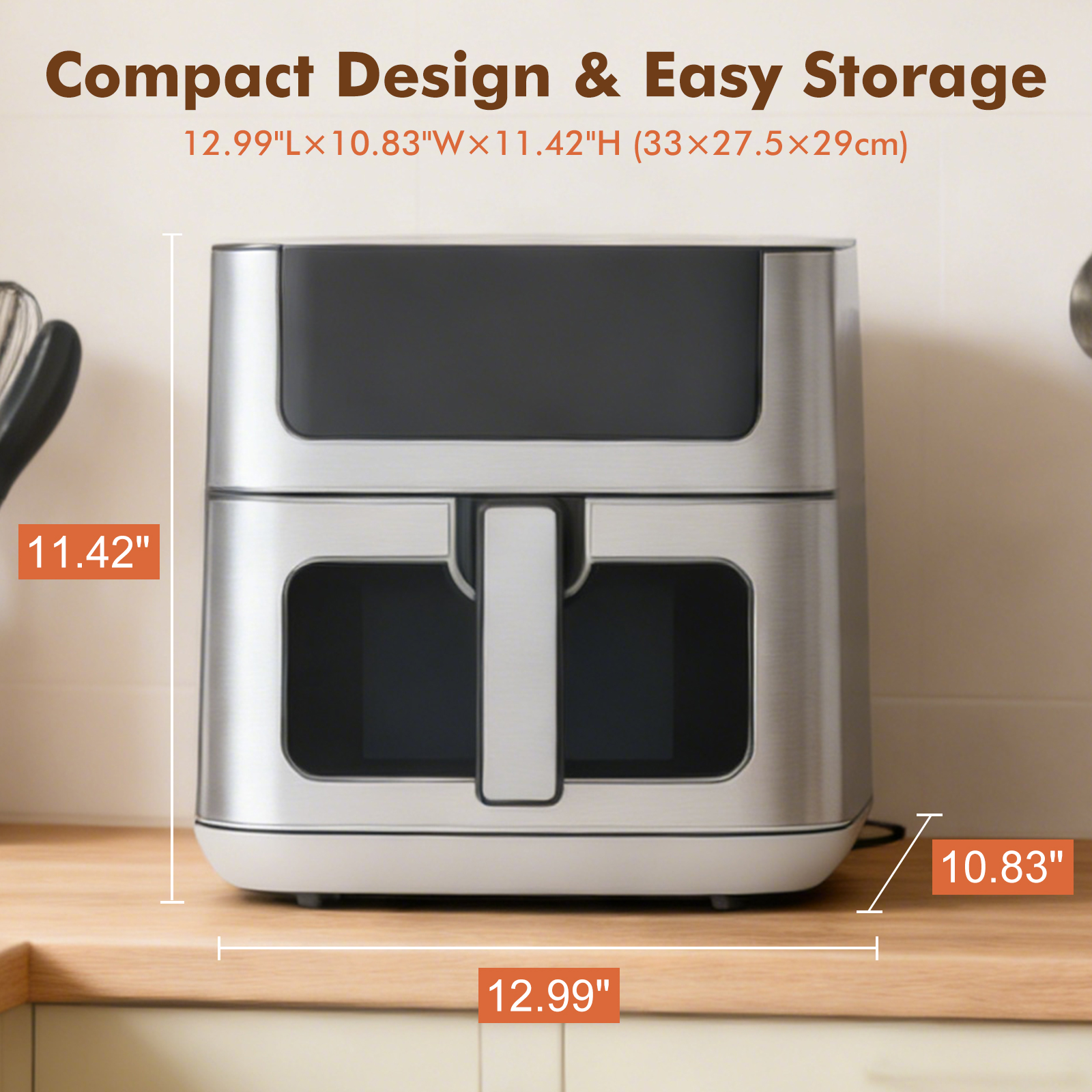 6.34L Air Fryer With Viewing Window, 8 Presets & 90-Minute Timer, view 6