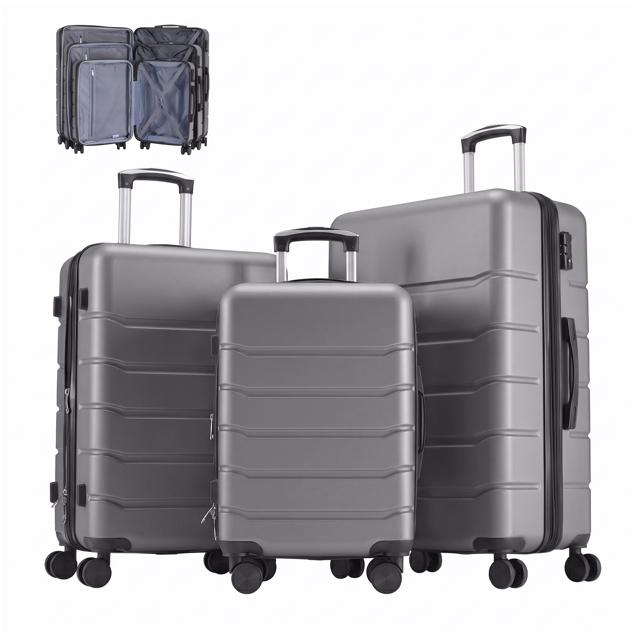 Hardside ABS Spinner Luggage: 20", 24", 28" or 3-Piece Nesting Set, view 6
