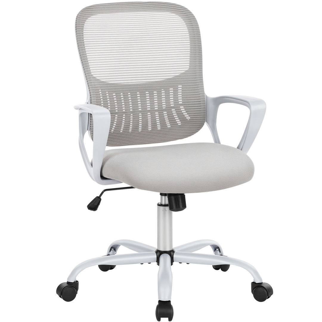 Ergonomic Office Chair with Lumbar Support, Mesh Back, Height‑Adjustable, Rear Storage Pocket