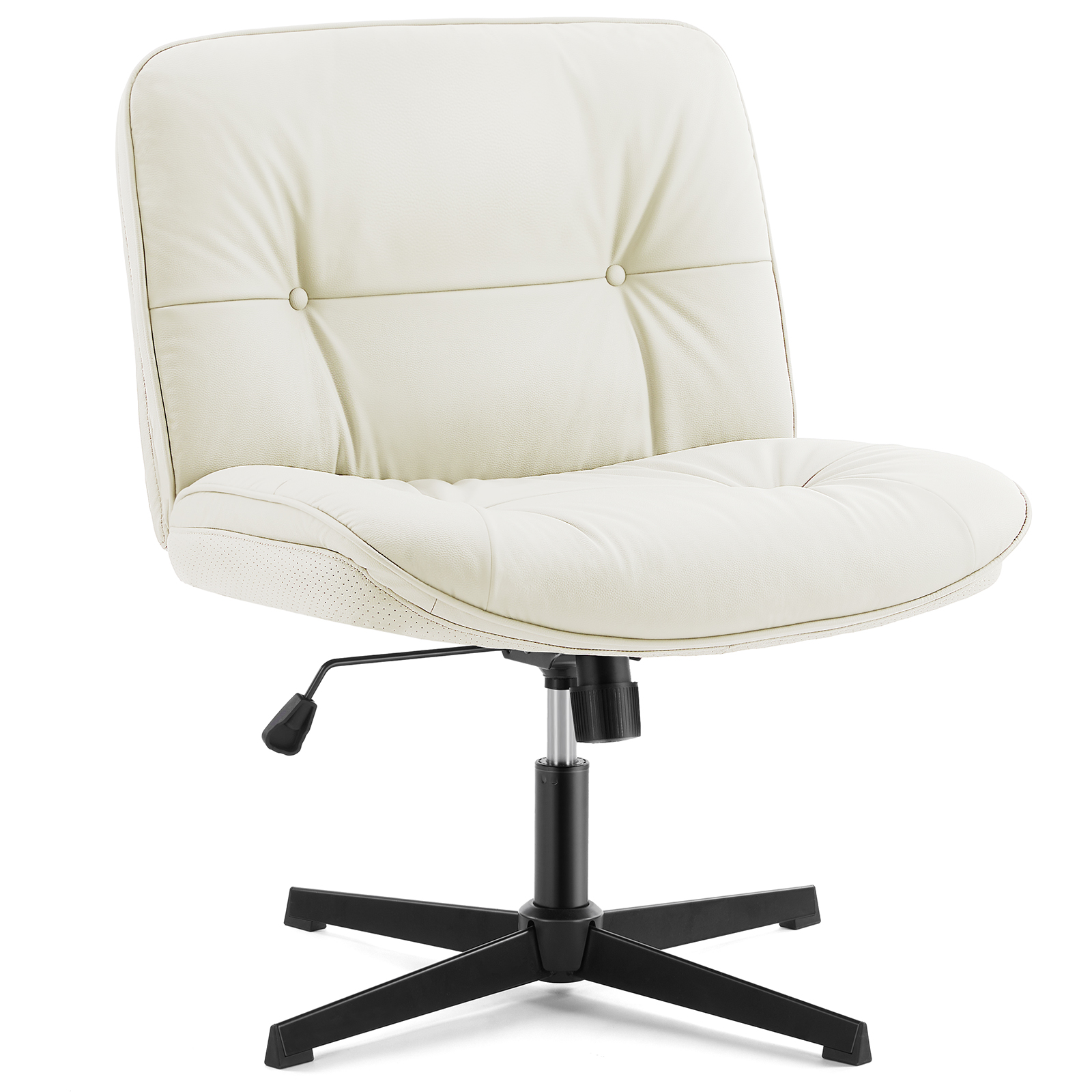Wheel‑Free Armless Office Chair – Height Adjustable, 360° Swivel, 300 lb Capacity