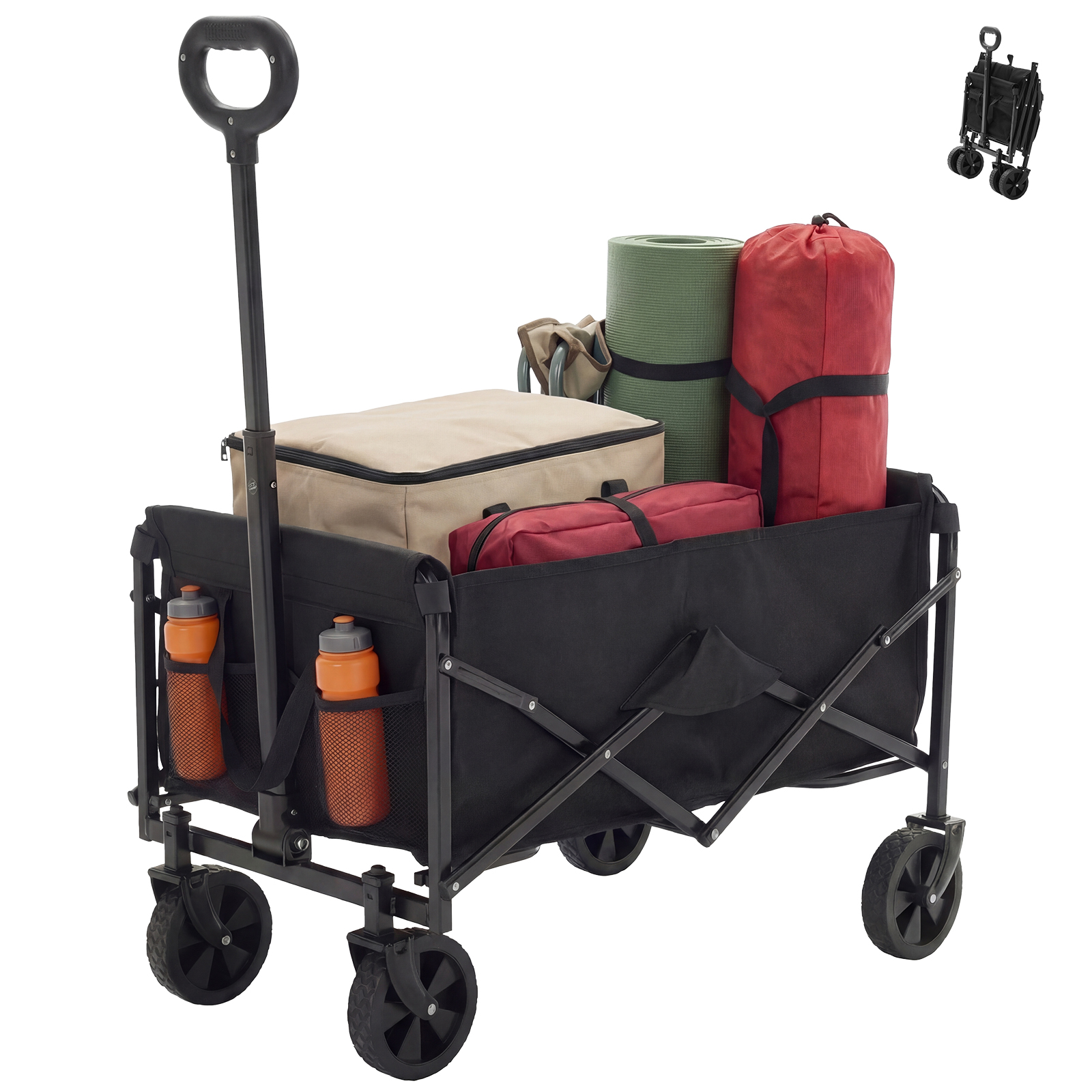 102L Foldable Heavy‑Duty Trolley with 330 lb Capacity, 360° Swivel Wheels & Detachable Brakes