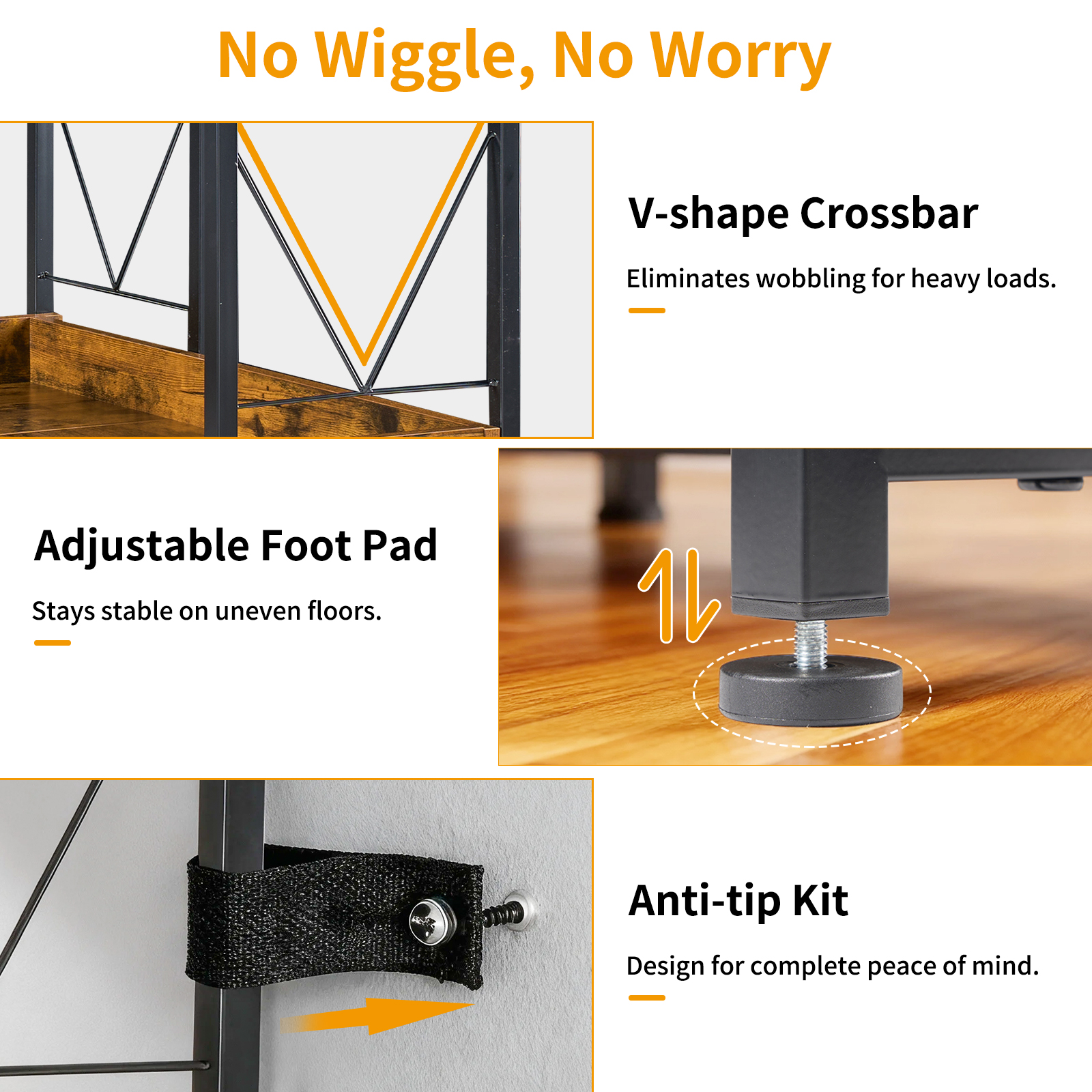Heavy‑Duty Corner Shelf That Holds Up to 500 lb – 5 Strong Layers, Child‑Safe Edges & Hanging Hooks, view 4