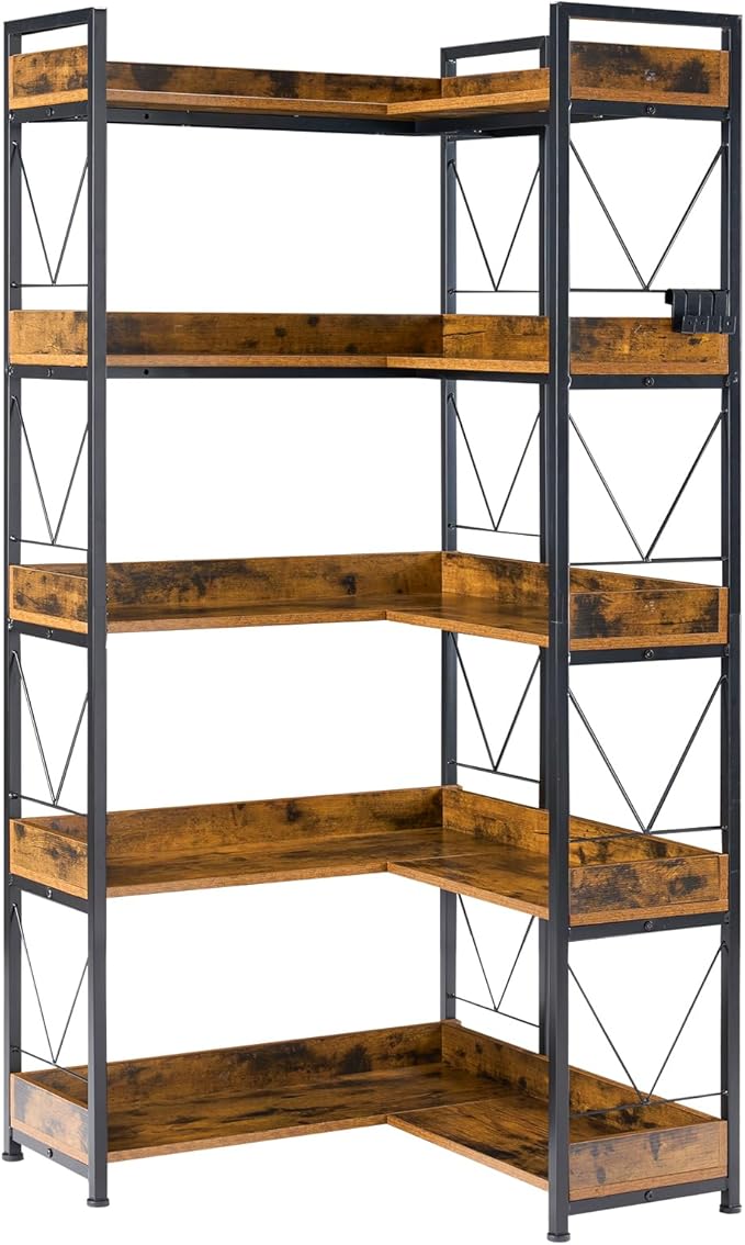 Heavy‑Duty Corner Shelf That Holds Up to 500 lb – 5 Strong Layers, Child‑Safe Edges & Hanging Hooks, view 5